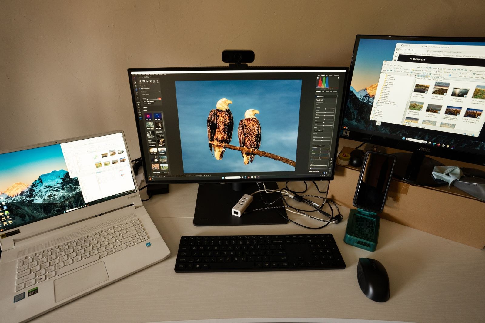 Editor at a workstation reviewing a timeline